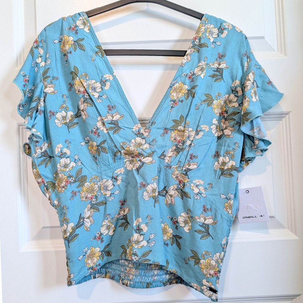O'Neill Floral Smocked Top